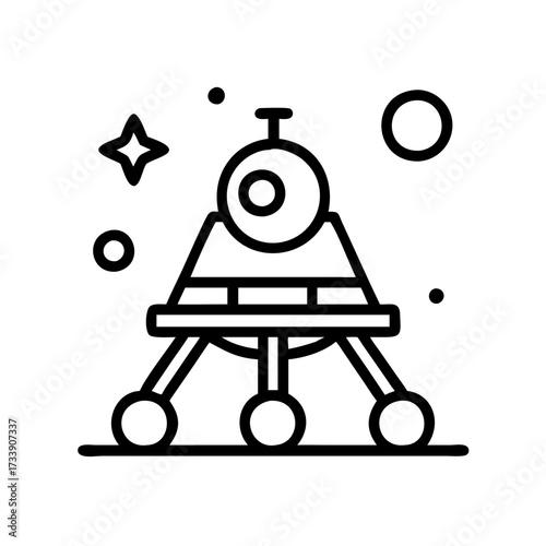 Vector art of lunar lander icon a symbolic representation of a spacecraft on the moon