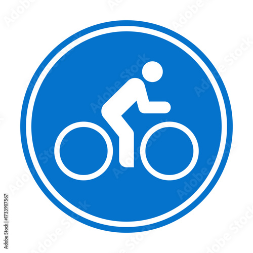 Bike lane sign, bike area icon, bicycle zone symbol.