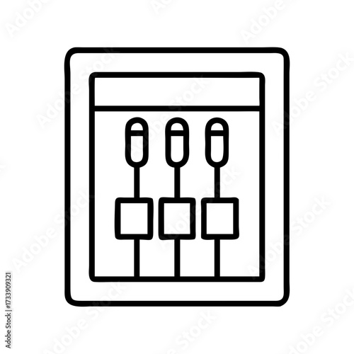 black outline control panel with sliders clip art preview