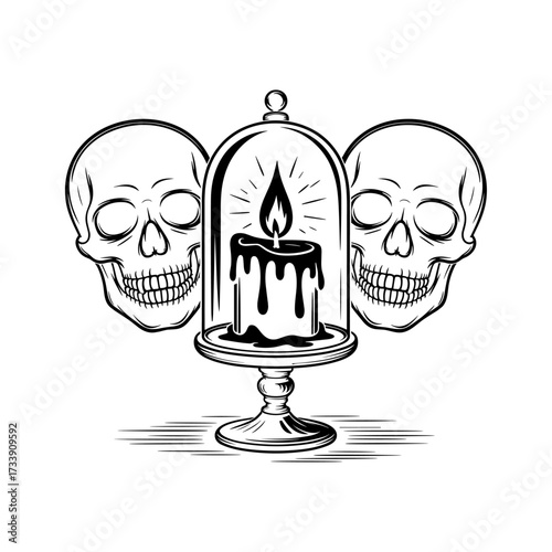 Skull and Vintage Tattoo T-shirt Vector Designs and Edgy, Punk-Inspired Graphics & Retro Tattoo Illustrations for Custom Graphic Tees-17
