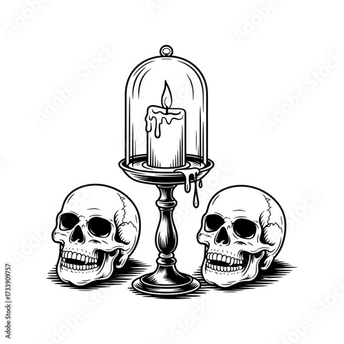 Skull and Vintage Tattoo T-shirt Vector Designs and Edgy, Punk-Inspired Graphics & Retro Tattoo Illustrations for Custom Graphic Tees-19