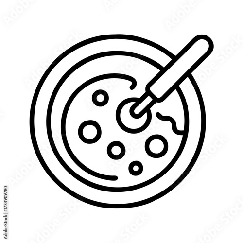 Illustration of a petri dish with bacteria and a pipette vector art