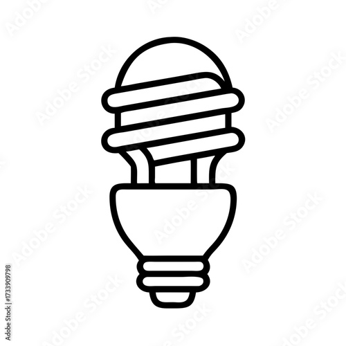 Vector art of energy saving light bulb compact fluorescent lamp outline icon eco friendly light