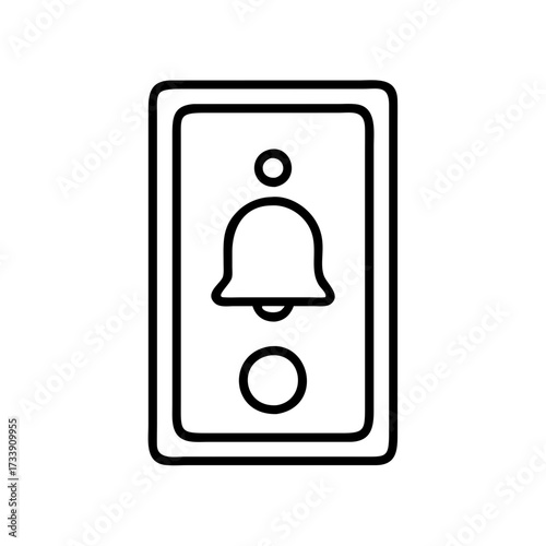 Illustration of a doorbell with a button for a modern home security system