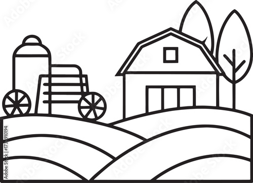 farm house vector illustration
