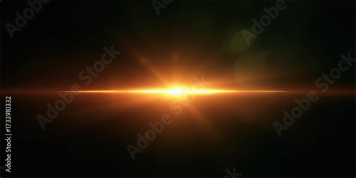 Abstract orange sun rays glow with fiery heat and bright light