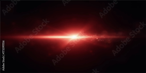 Abstract red background with a flare of orange light and dynamic energy rays for a futuristic design