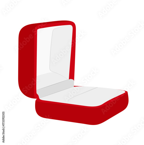 Open Red Ring Box Illustration Isolated on White Background