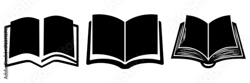 The set of book icons includes an open book sign and symbol, as well as an ebook icon