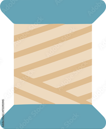 Flat Design Thread Spool with Winding Pattern Sewing Hobby Craft