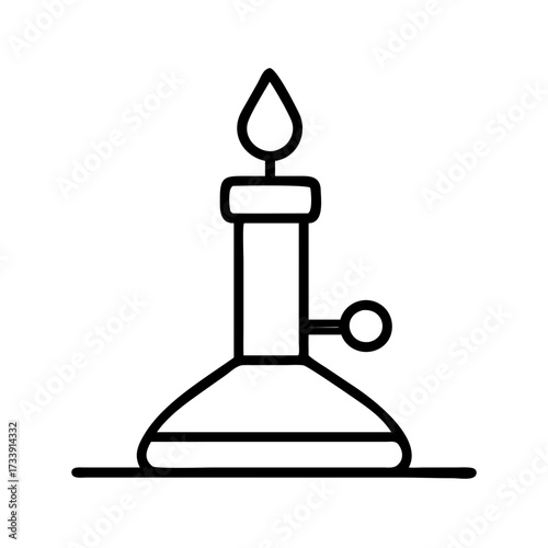 Vector art of bunsen burner, a laboratory tool for heating substances in scientific experiments