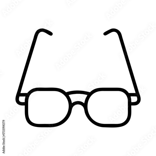 Vector art of square glasses icon spectacles with square lenses for vision correction
