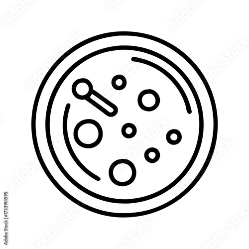 Illustration of a petri dish with bacteria and a needle vector art