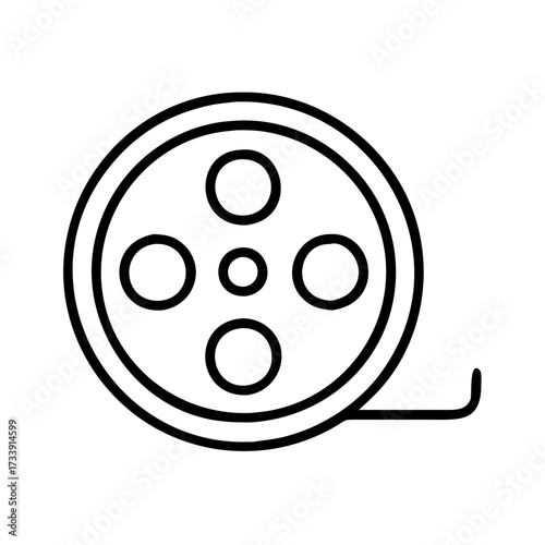 Vector art of film reel icon, cinematography and movie concept, cinema production