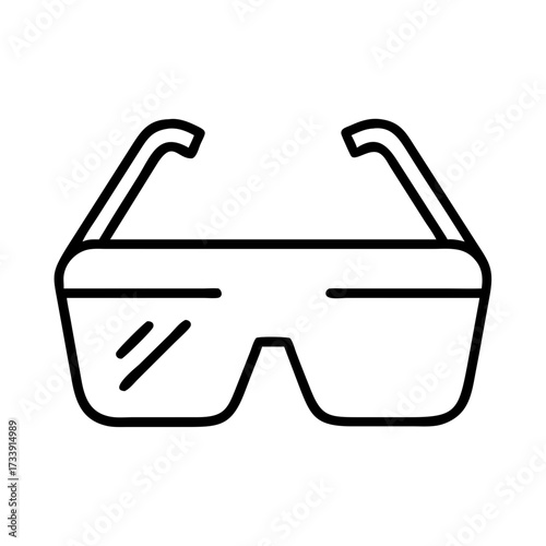 Illustration of sunglasses with thick frames, a stylish accessory for sun protection