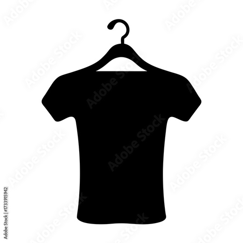 Black TShirt on Hanger Vector Illustration for Fashion and Design