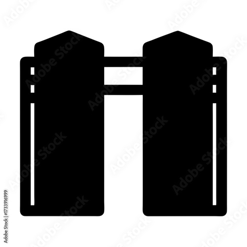 Silhouette of a sturdy wooden fence defining property and providing security