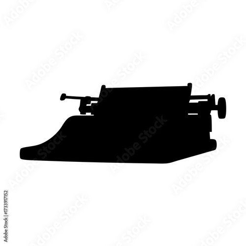 Vintage Typewriter Silhouette Evoking Nostalgia for Classic Writing Tools and Design
