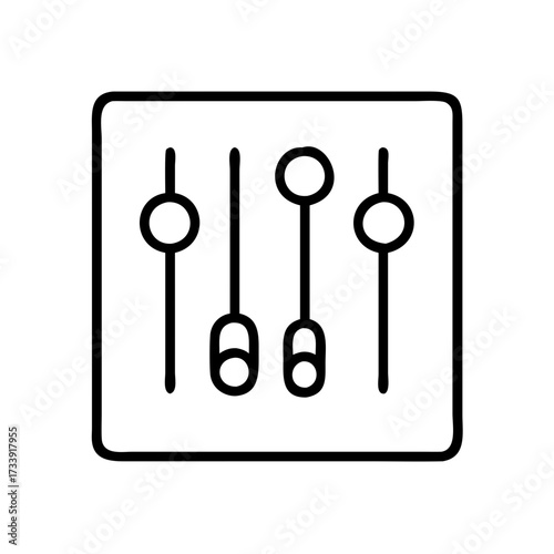 Illustration of a mixing console with four sliders simple vector icon