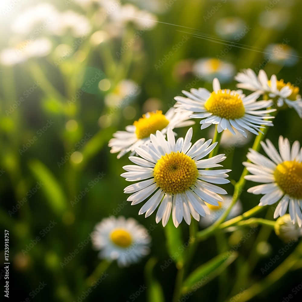 Fototapeta premium Beautiful White Flowers in Sunlight.