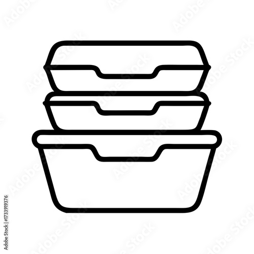 Vector art of stack of food container takeaway box for lunch, dinner, and leftovers
