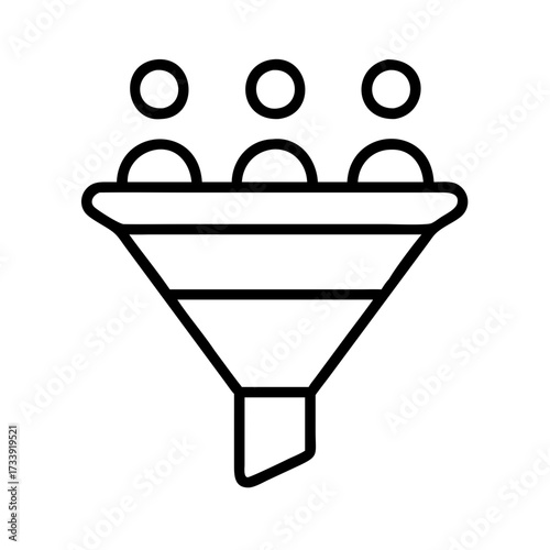 Vector art of funnel illustration, representing customer conversion and sales process