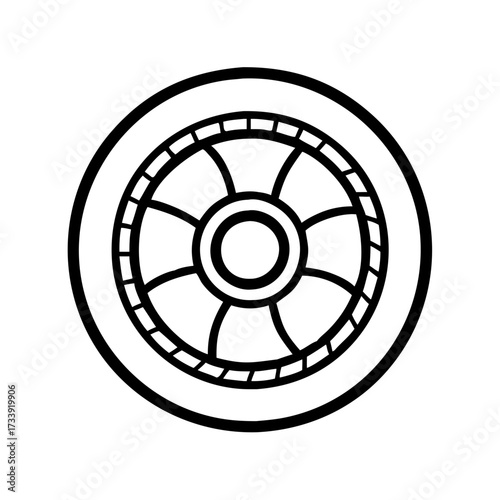 Illustration of a black outline pipe fitting representing plumbing system