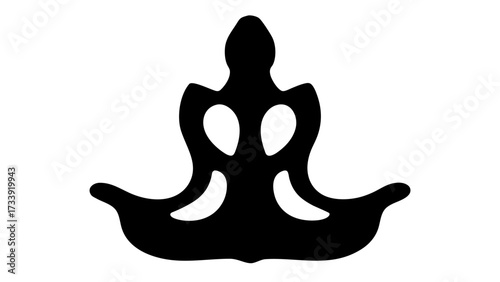 Elegant abstract black silhouette evokes a sense of mystery and contemplation, perfect for branding.