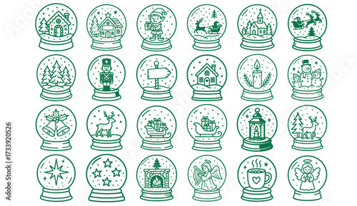 Christmas Snow Globes Hand-Drawn Pack