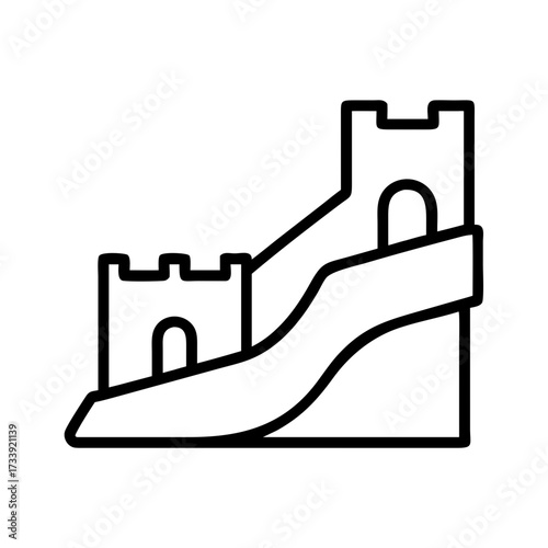 Vector art of great wall of china, a series of fortifications made of stone and brick