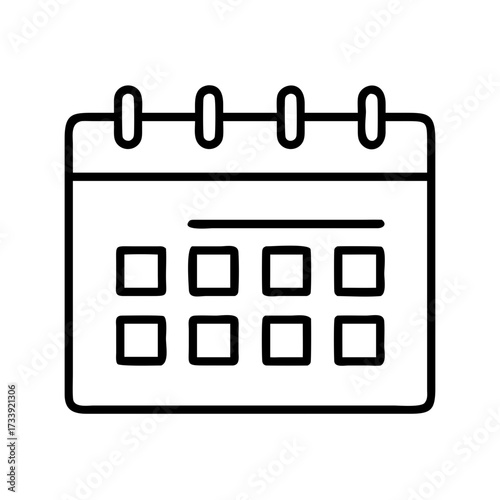 Vector art of calendar icon with marked dates perfect for event planning and scheduling
