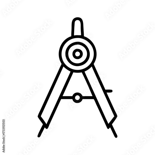 Vector art of drawing compass icon a simple line drawing of a compass for drawing circles