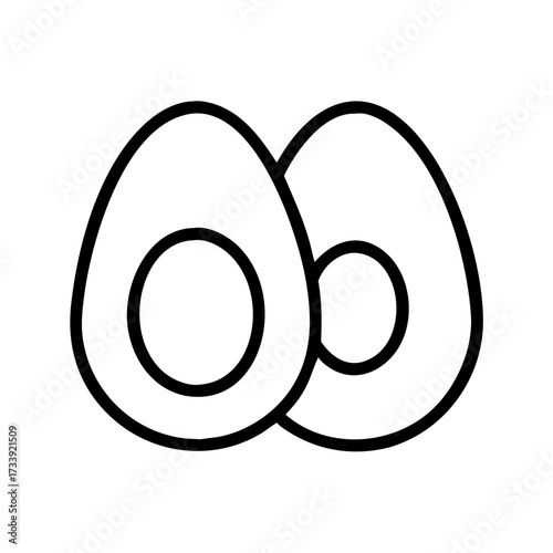 Vector art of two avocado halves a simple and clean line drawing illustration