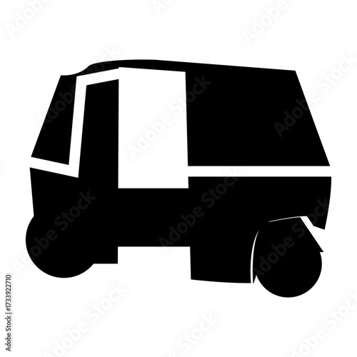 rickshaw transportation vector glyph icon 
