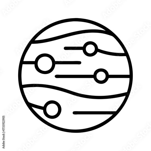Illustration of a planet with a network of connections