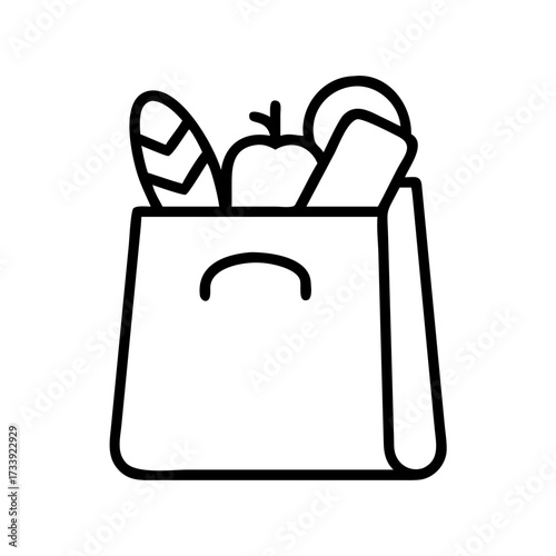 Illustration of a grocery bag filled with fresh produce, showcasing healthy eating habits