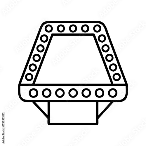 Vector art of amusement park ride icon attraction for entertainment in outline style