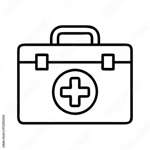 Vector art of first aid kit icon, a symbol of medical assistance and emergency preparedness