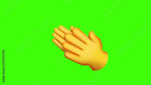 Clapping Hands emoji animated. Clapping Hands emoji animated 4k on green screen.