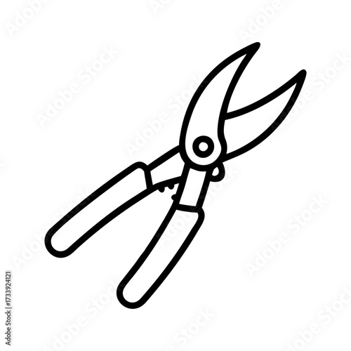 Illustration of a pruning shear, a gardening tool for trimming plants