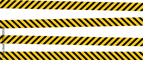 Diagonal striped caution tape vector construction safety, crime scene border design. 