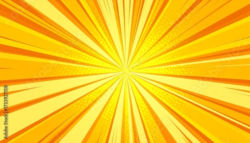 Radiant yellow comic book background