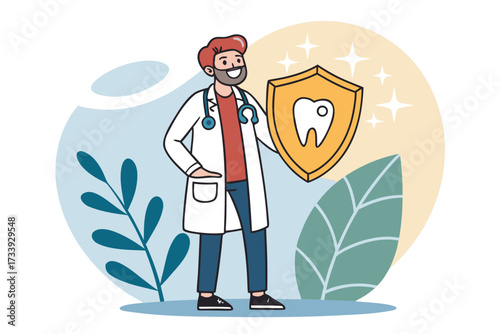 Dentist With Tooth Bold Dental Car High-Quality Stock Image Ideal for Marketing