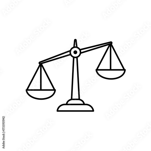Legal scales outline symbol representing justice and balance  