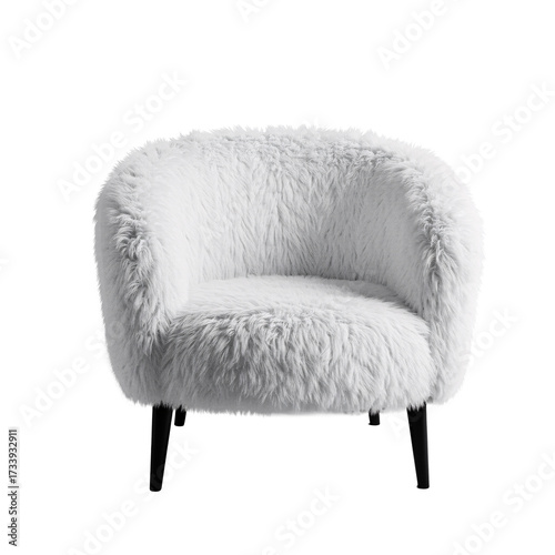 (AI) Luxurious fluffy armchair a cozy haven of comfort and style on transparent background