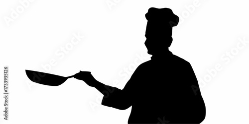 Professional chef preparing delicious meals with passion, skilled cook turning food in pan, culinary artist creating gourmet cuisine, restaurant kitchen