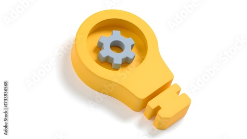 Gear light bulb icon isolated on white background
