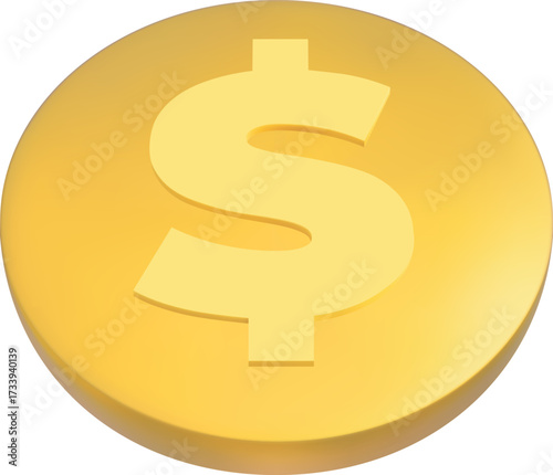Dollar coin vector icon, money cash, golden coin usd American currency, finance, investment, banking business game asset