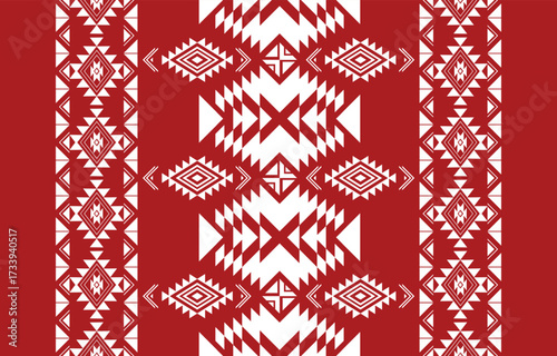 Native pattern american tribal indian ornament pattern geometric ethnic textile texture tribal aztec pattern navajo mexican fabric seamless Vector decoration fashion	
