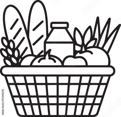 World food day food basket icon celebrating no waste